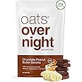 Oats Overnight Chocolate Peanut Butter Banana - Overnight Oats with 20g Protein, High Fiber Breakfast Protein Shake - Gluten Free Oatmeal, Non GMO High Protein Oatmeal (2.8 oz per meal) (8 Pack)