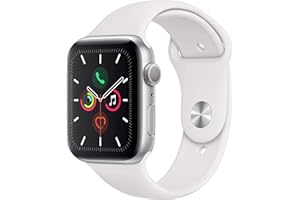 Apple Watch Series 5 (GPS, 40MM) - Silver Aluminum Case with White Sport Band (Renewed)