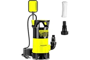PHLEX PRO Submersible Water Pump 1HP 5300GPH High Flow Clean/Dirty Water Transfer Pump with Automatic Float Switch,26FT Long Cord,Sump Pump for Pool, Pond,Garden, Flooded Cellar, Aquarium and Irrigation