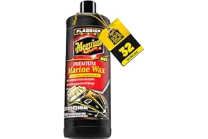 MEGUIAR'S Meguiar’s Flagship Premium Marine Wax, M6332, Easy-to-Use Boat Polish and Wax that Removes Swirls, Scratches, and Oxidation While Adding Long-Lasting Protection, Gifts for Car Lovers, 32 Oz