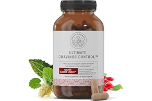 Happy Mammoth Ultimate Cravings Control – Sugar & Carb Cravings Support, Chromium, Natural Appetite Management & Metabolism Supplement for Adults, Non-GMO, No Gluten, Dairy, Soy or Sugar, 48 Capsules