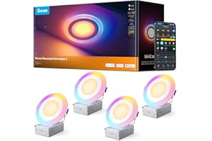 Govee Smart Recessed Pot Lights, RGBIC 4 Inch Led Recessed Lighting, Compatible with Alexa/Google Assistant/Matter, 2700k-650