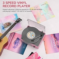 Record Player with Speakers Belt-Driven Vintage