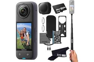 Insta360 X4 Basic Bundle-8K Waterproof 360 Action Camera with 1/2" 48MP Sensors, 8K 360 HDR Video, 72MP 360 Photo, 4K Single-Lens |Bundle Includes Selfie Stick, Lens Cap (256GB)