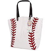 YIQIGO Baseball Handbag for Woman Shopping Handbag Travel Handbag Canvas Casual Handbag with Softball Gym Shoulder Handbag