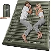 Elegear CumbreX Double Sleeping Pad for Camping, 4.7" Ultra-Thick Inflatable Camping Sleeping Pad 2 Person with Built-in Foot Pump, Portable Camping Sleeping Mat for Backpacking Hiking Tent,Green Full
