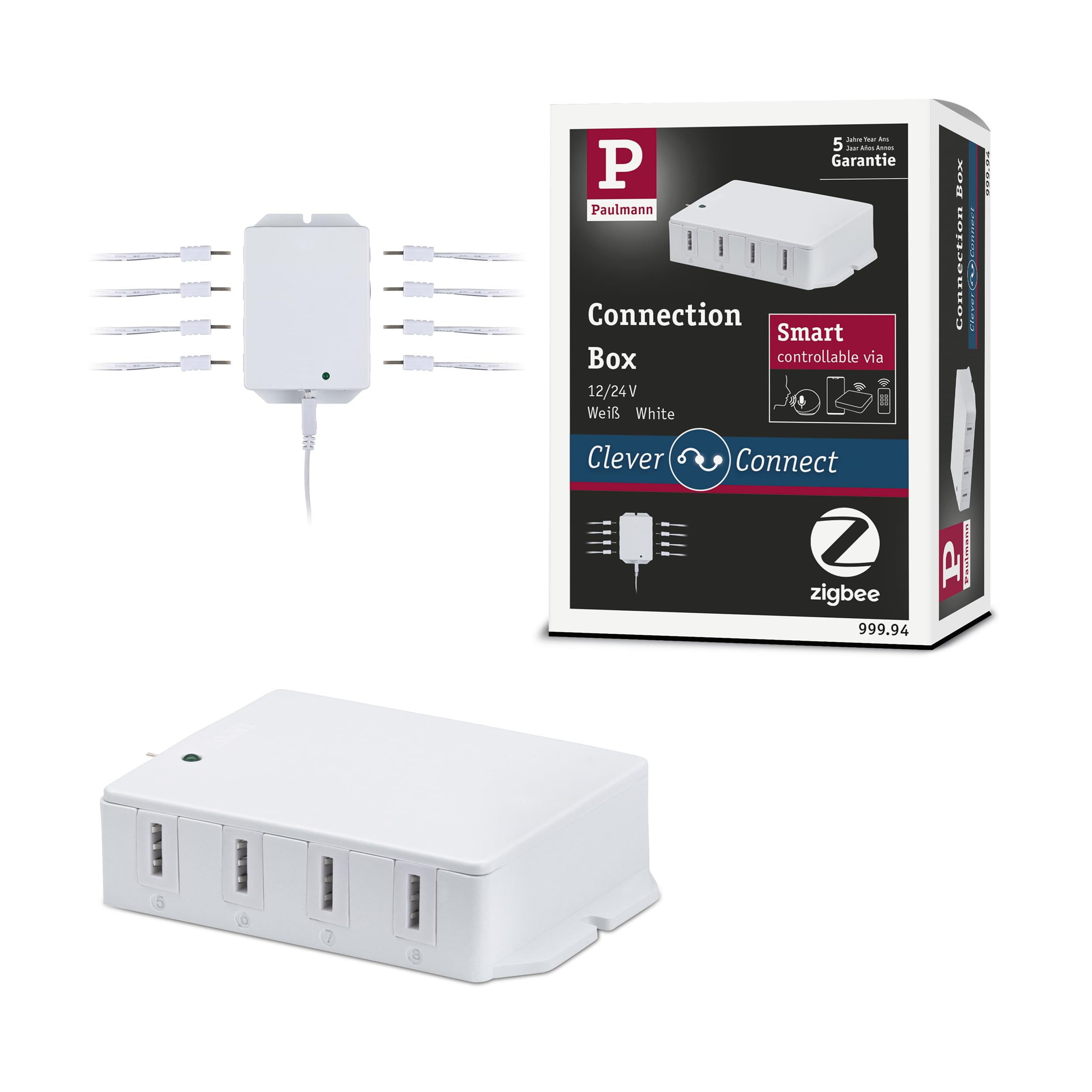 Paulmann 99994 Furniture luminaire Clever Connect Accessories Connection Box Smart Home Zigbee Tunable White, White, Work Light Kitchen lamp Plastic