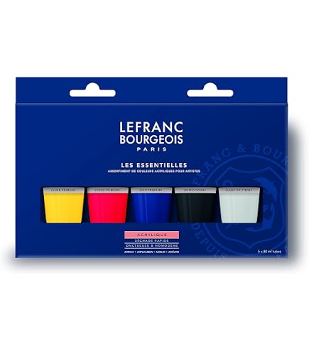 Lefranc Bourgeois Acrylfarbe-Set – 12 Farben à 5 Ml, Glänzend, Für Kinder & Künstler