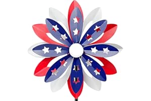 LEGIFO Wind spinners outdoor metal with patriotic, magical garden windmill decor kinetic sculptures for yard garden lawn, American flag pinwheel decorations