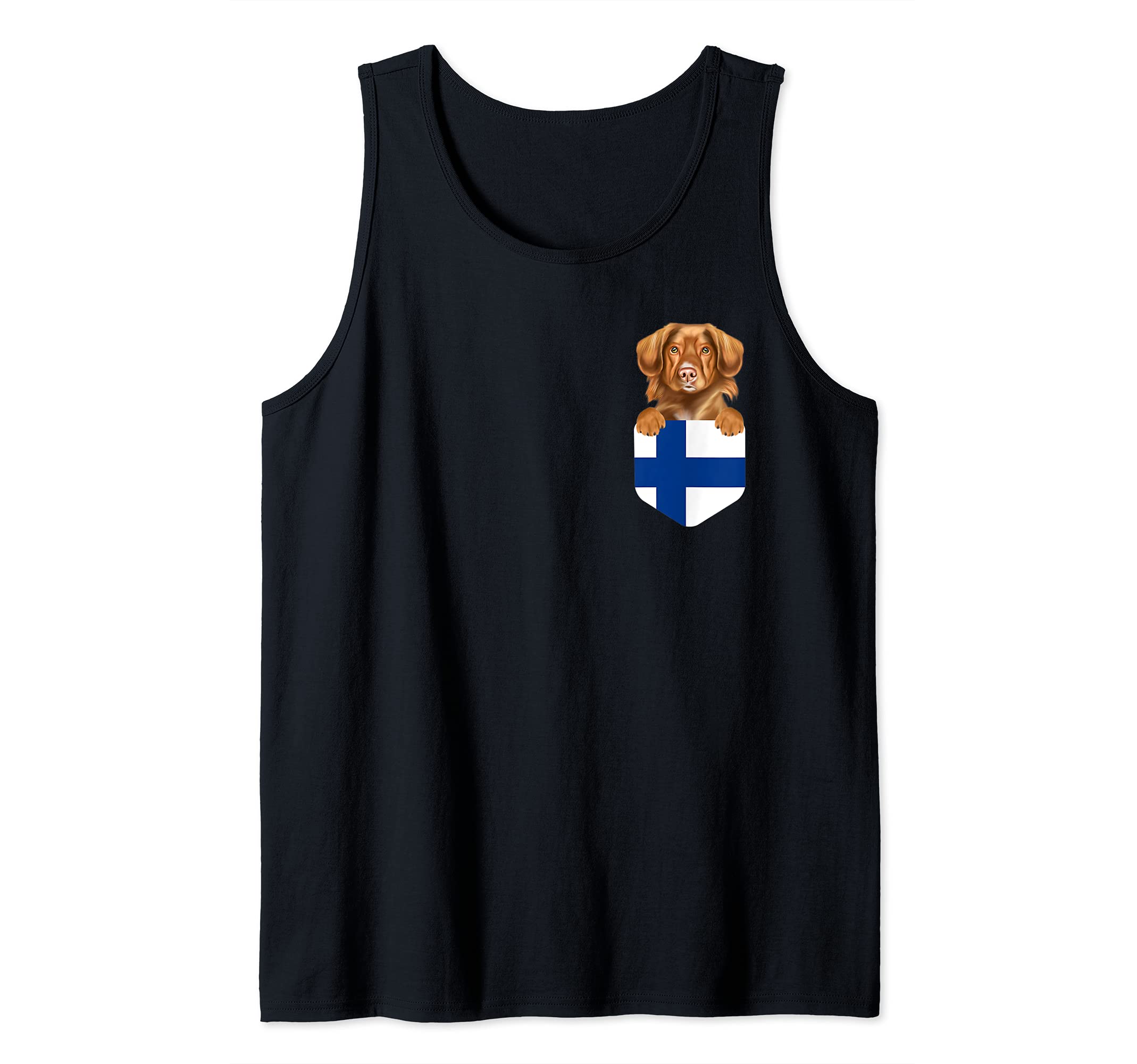 Finland Flag Duck Tolling Retrievers Dog In Pocket Tank Top