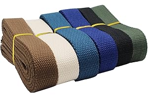 Dortrue Heavy Cotton Webbing 1 Inch 12 Yard 6 Colors Mixed Webbing Bag Handles, Bag Strap,Tote Bag Webbing，Cloth Belt,Making Outdoor Supplies