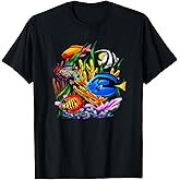 Netter Fisch Sealife Design Tropical Fish Graphic T-Shirt