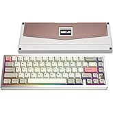 KEEBMONKEY WOBKEY Zen 65 65% Quick Release Wireless Mechanical Keyboard with RGB, CNC Aluminum Case, Hot-Swappable, VIA Support, BT/2.4G/USB-C Gaming Keyboard for Mac/Windows (Ultra Warm Silver)