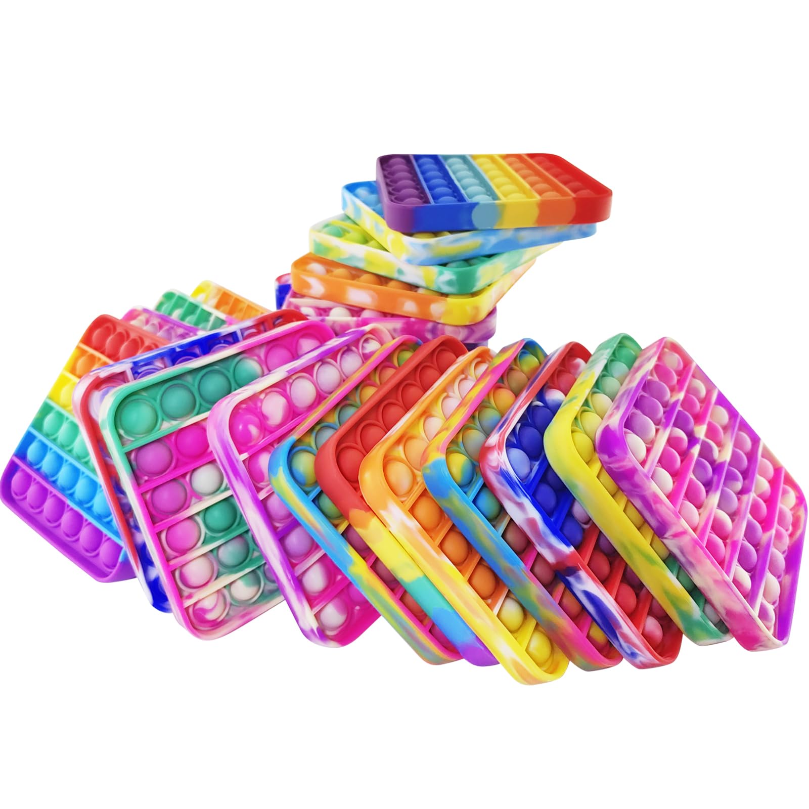 Photo 1 of 24 Pcs Pop Bubble Fidget for Party Favors, Stress Relief Pressure Relieving Toys for Kids, Pop Bulk Toddler for Christmas Valentine Birthday Gifts and Classroom Prizes