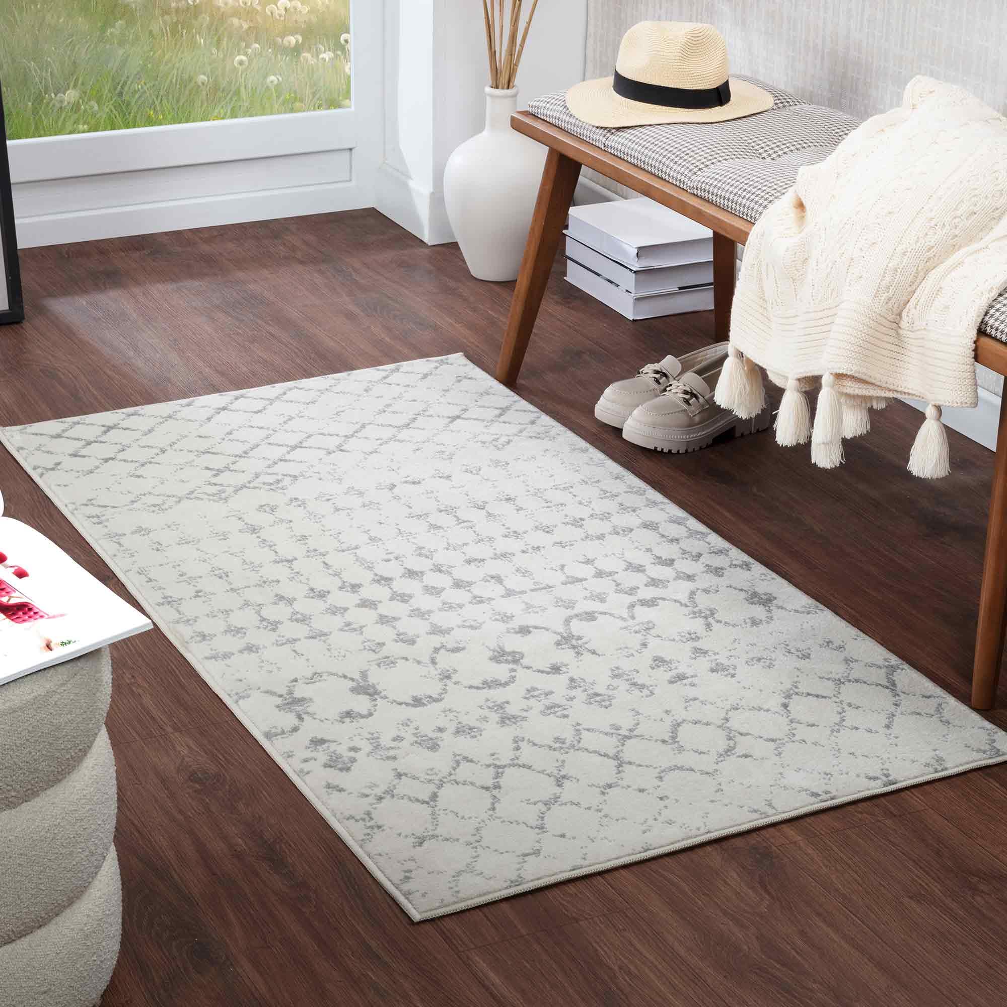 Livabliss Sofia Santiago Geometric Carpet Runner 80x150 cm, Scandi Neutral Boho Pattern for Hallway, Living Room & Kitchen, Easy Care Pile, Brown Ivory Grey