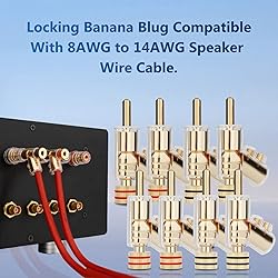 Monosaudio Locking Banana Plugs 8Pcs 45 Degree