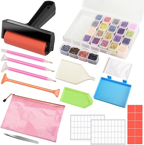 Amazon Mm Uu ダイヤモンドアートツール 40点セット Diy 5dダイヤモンド塗装ツール 刺しゅうキット 手芸キット 通販