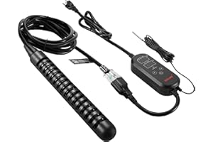 GRILLME 1500W Titanium Fully Submersible Portable Electric Immersion Water Heater with Intelligent Temperature Controller,Bucket Water Heater,Seawater Heater for Fish Tank,Seawater Aquaculture