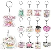 YOPPIX 12/24 Pcs Book Lovers Keychain, Funny Bookish Themed Gifts for Readers, Book Club Party Favors, Birthday Gift