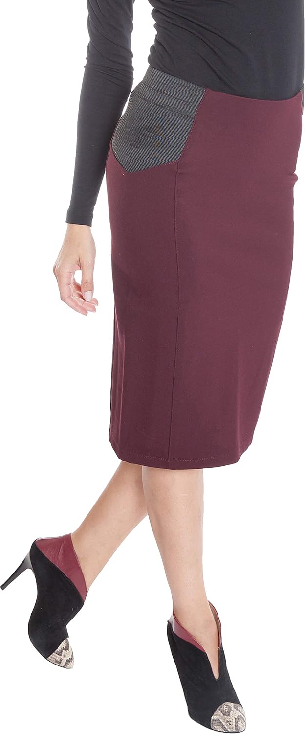 ESTEEZ Womens Ponte Stretch Below Knee Length – Office Pencil Skirt - Charlotte at  Women’s Clothing store