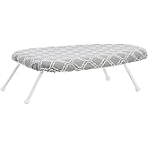 Amazon Basics Compact Tabletop Ironing Board with Folding Legs - Trellis Removable Cover, Chevron, 23.6"L x 7.1"W x 14.3"H