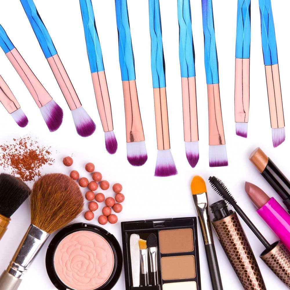 Eye Shadow Brush Set Unicorn 10Pcs Eye Makeup Brushes for Shading or Blending of Eyeshadow Cream Powder Eyebrow Highlighter Concealer Cosmetics Brush Tool: Beauty