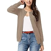 GRACE KARIN Khaki Cardigan for Women Lightweight Button Down Dressy Sweater Jacket Knit Cardigan Fall Clothes XXL