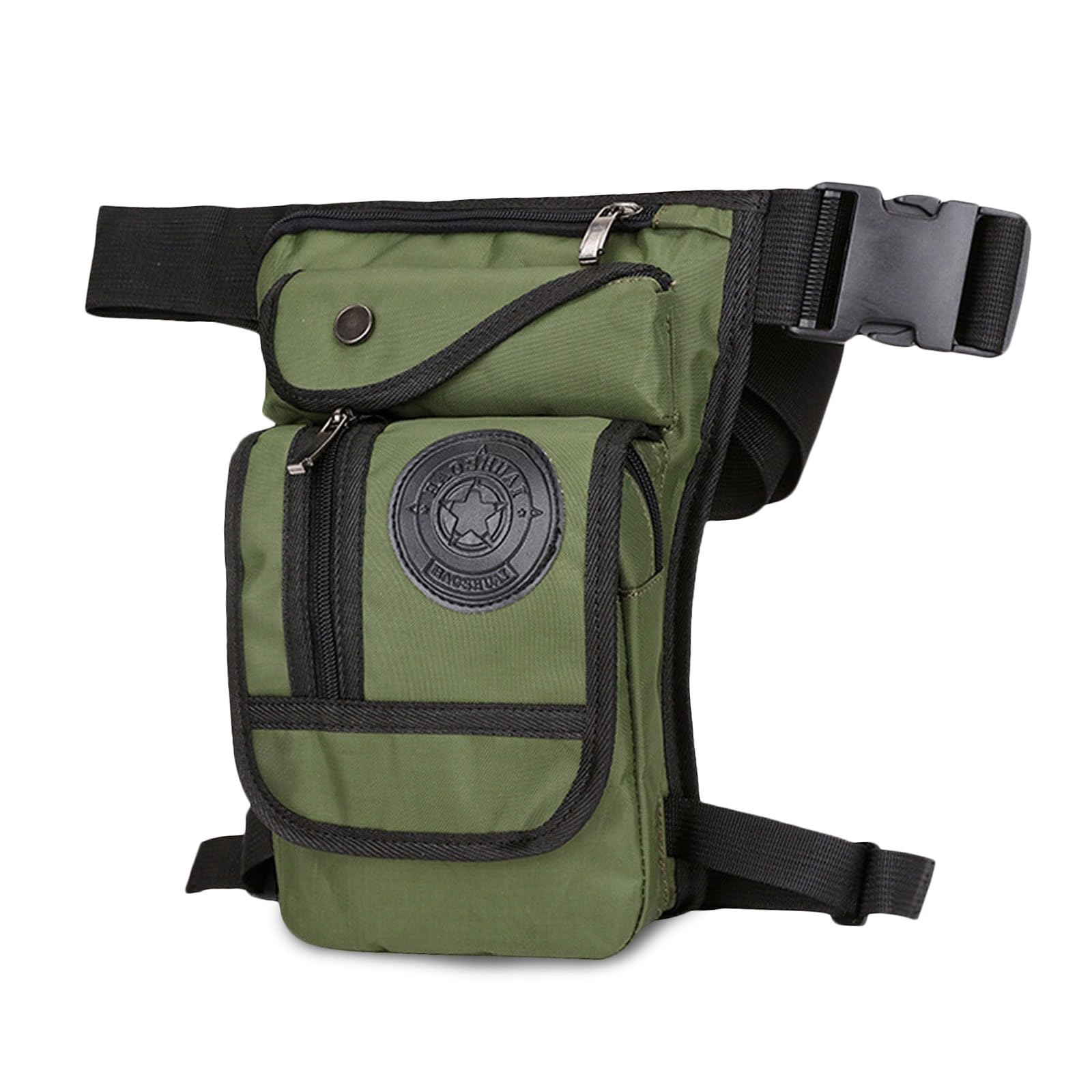 FANDARE Thigh Drop Leg Pouch Bag - Military Tactical Waist Pack Sling Bag for Hiking Cycling Travel Outdoor Green