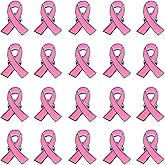20pcs Official Breast Cancer Awareness Lapel Pins Pink Ribbon Lapel Pins Buttons for Charity Activities Supplies