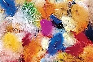 SCHOOL SMART Creativity Street Marabou Feathers, Assorted Colors, 1/2 Ounce Bag, Pack of 150