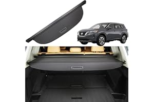 Liizoo Cargo Cover for Nissan Rogue 2021 2022 2023 2024 2025 Accessories Rear Trunk Cover Rear Trunk Security Cover Shielding Shade, Black, Not for Rogue Sport