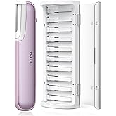 Dermaplaning Tool for Women Face - Edge Technology Sonic Dermaplane Razor for Facial Exfoliation & Peach Fuzz Hair Removal with 10 Refill Blades (Purple)