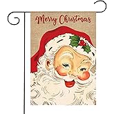 HOMFREEST Merry Christmas Santa Garden Flag 12x18 Inches Cute Santa Claus Xmas Yard Flag Decorative Winter Holiday Outside Decor for Porch Patio Lawn Display H23056G