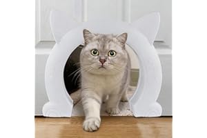 WADY Indoor Cat Door, Cat Door for Interior Door, Pet Doors for Cat Kitties, Kittens and Small Dogs (White, L- 22.5 * 27 * 5.