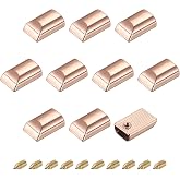 uxcell 20Pcs Metal Zipper Stoppers, Rectangle Pull Top Ends Tail Clip Replacement with Screw for DIY Crafts, Bag, Luggage, Rose Golden