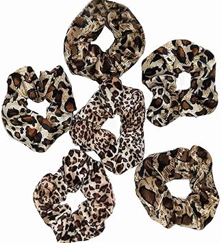 6 PCS scrunchies for hair cheetah print 