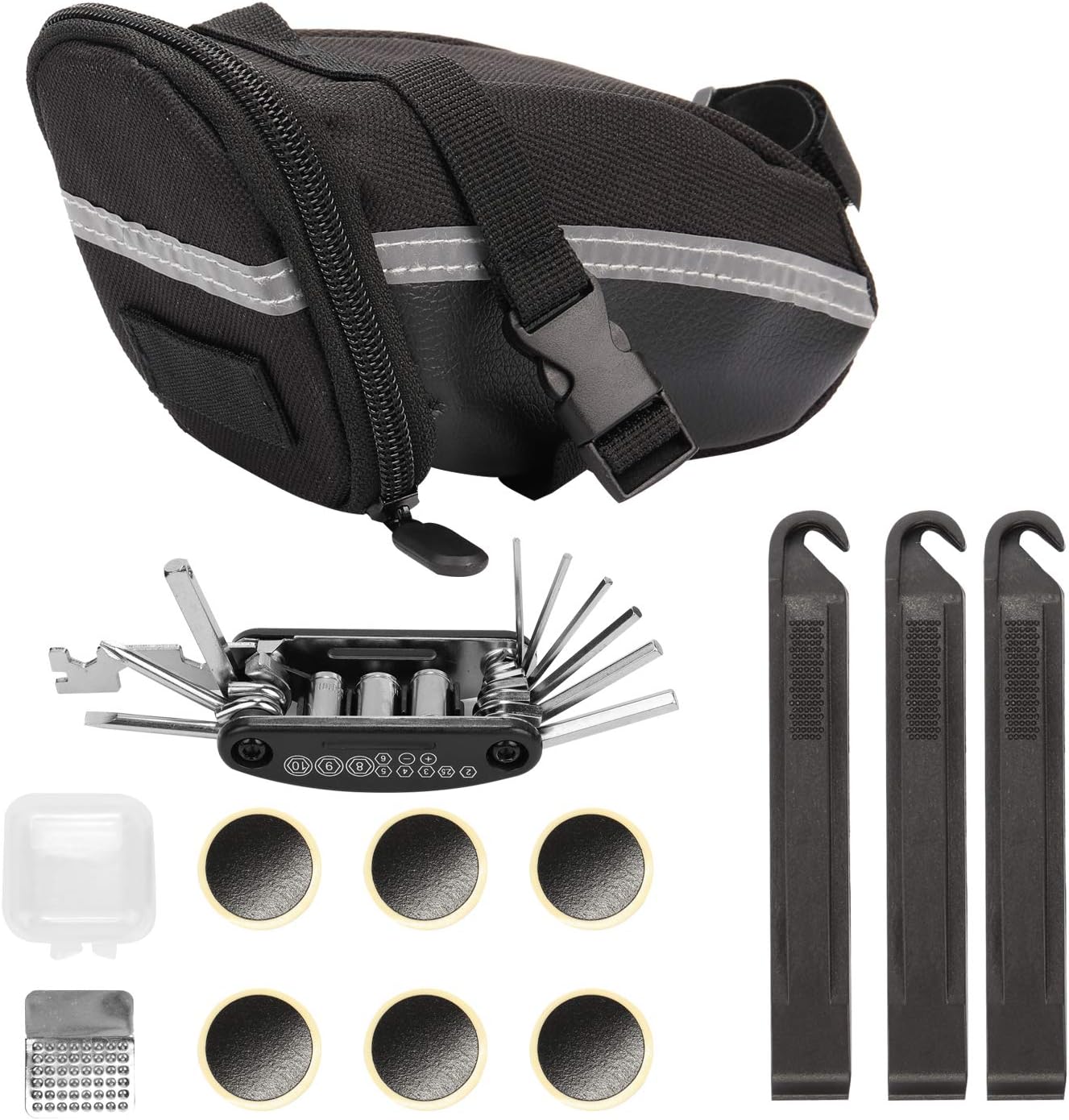 Lixada Bike Repairing Tool Kits Bicycle Saddle Bag Cycling Seats 16 in