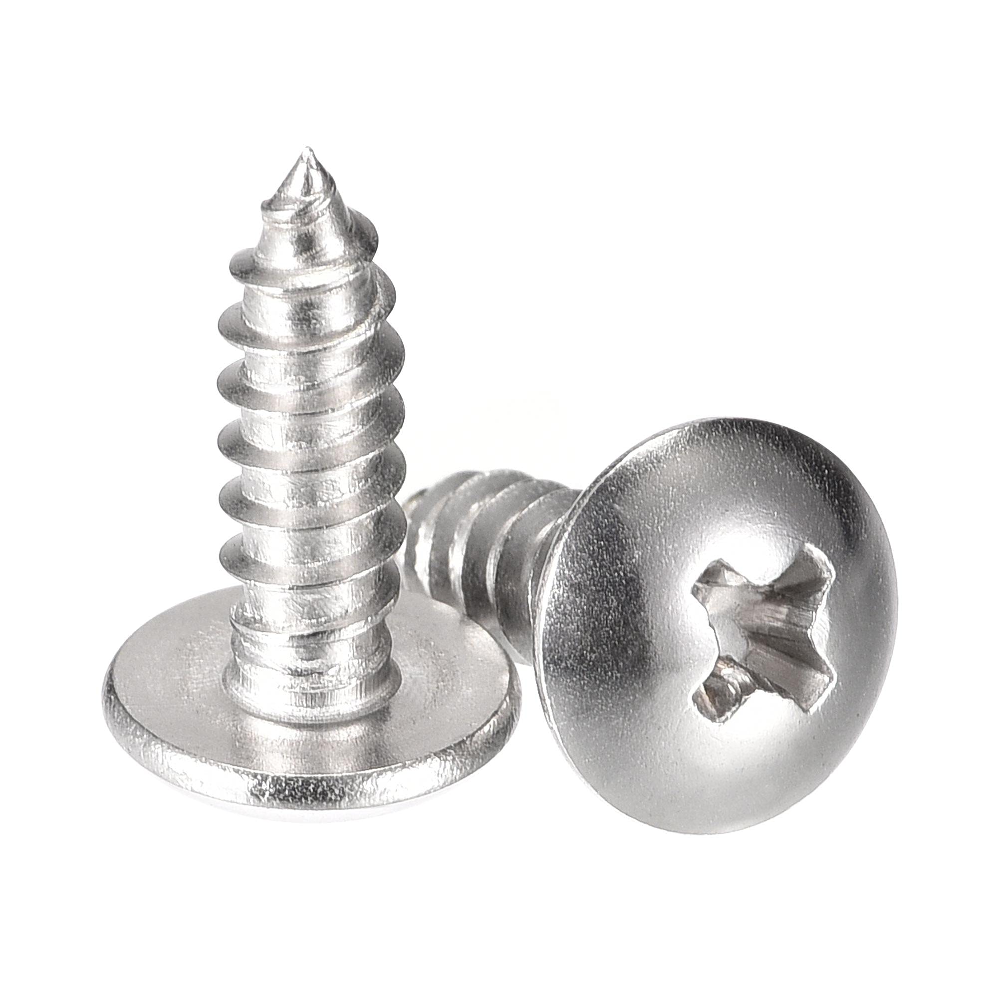 sourcing map Phillips Head Self Tapping Screws, #8 x 1/2" 304 Stainless Steel Wood Sheet Metal Screw 50pcs