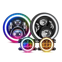 SUPAREE Round RGB 7 Inch LED Headlight Fog Lights