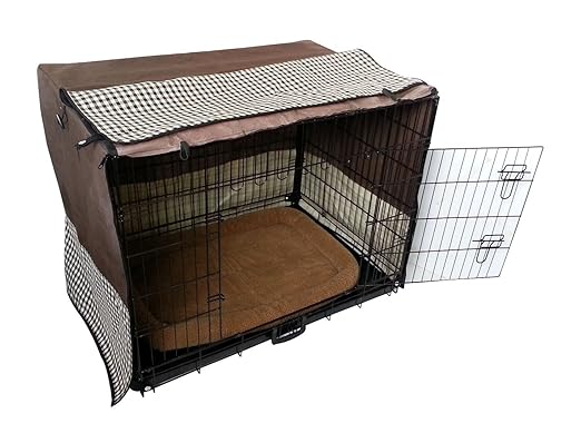 Hundegitterbox Komplettset mit Abdeckung und Liegematte Schokobraun X-Treme Safe 5 Größenen wählbar inkl. Bodenwanne