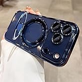 XSHKJDHJS Magnetic for iPhone 17 Pro Case Clear with Stand,Full Camera Protection[Compatible with Magsafe],Case for iPhone 17 Pro 6.3",Blue