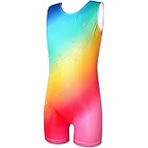Nutyomi Girls Gymnastics Leotards Toddlers Unitard Biketard Sparkly Rhinestone Diamante Kids Tumbling Dance Outfit 2-10 Years