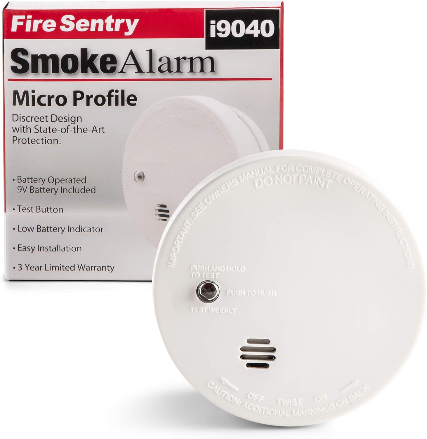 Kidde Model i9040 Battery-Operated Ionization sensor Compact Smoke Detector Alarm - - 
