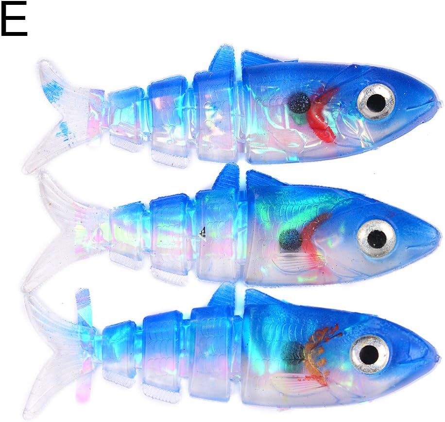 jiyoujianzhuzhuangshigongchengyouxiangongsi 3Pcs 10cm Soft Rubber Simulation Fish Bait Outdoor Fishing Lure Tackle Tool - E