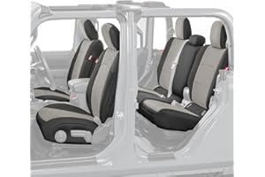 Diver Down Neoprene Seat Cover Set - Fits Jeep Gladiator JT 2020-2022 - Front and Back Seat Set - Waterproof Custom Fit Seat Covers - Soft Padded Cushion - Thermal Resistant - (Grey, Cloth Seats)