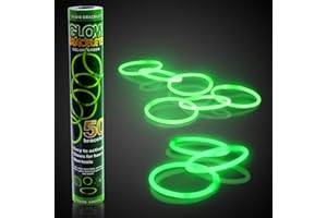 Fun Central 8" Glow Stick Bracelets - Bulk 50 Pack for Mardi Gras, St. Patrick's Day, and Nighttime Celebrations - Green