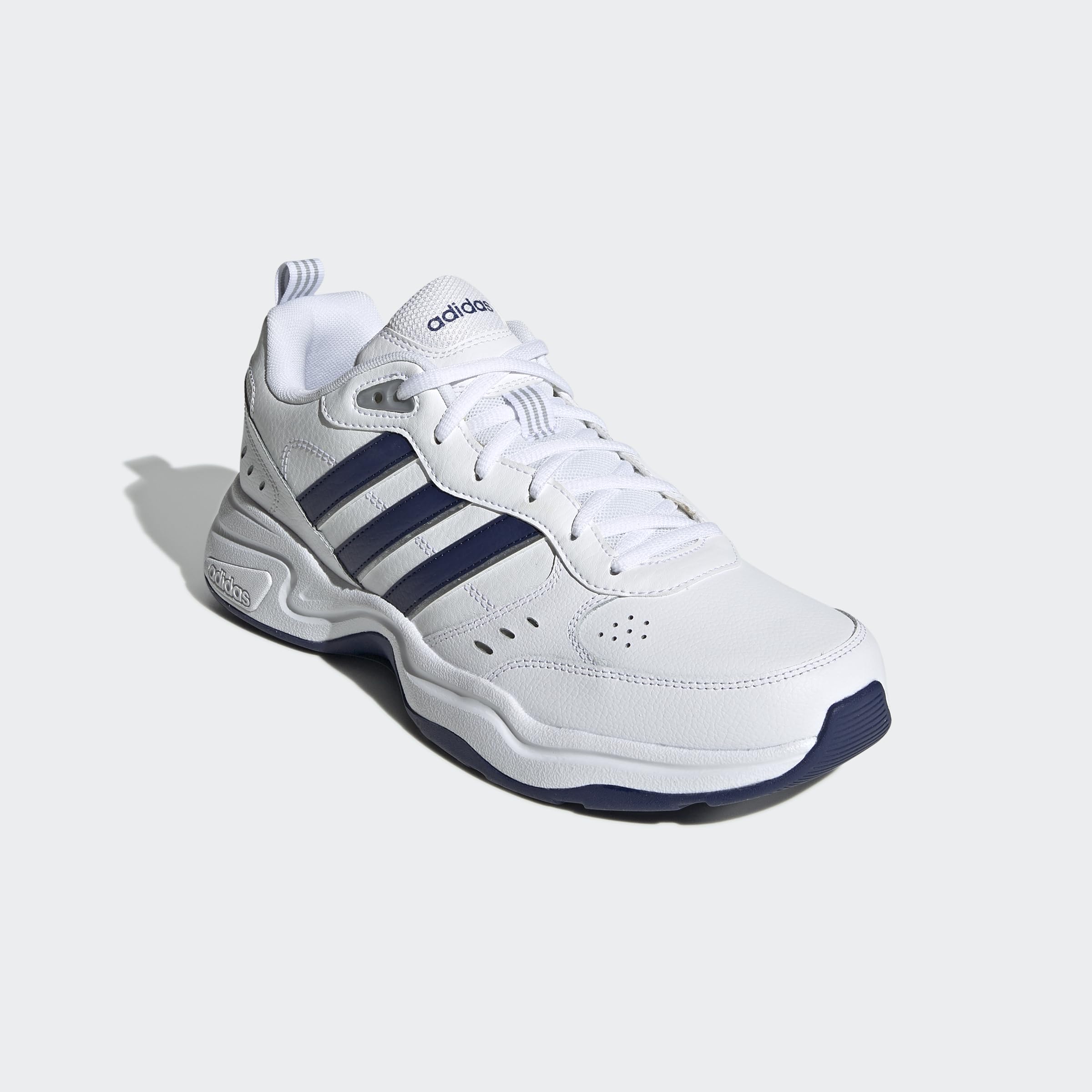 adidas Men's Strutter Shoes, Cloud White / Dark Blue / Matte Silver, 9 UK