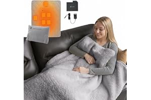 ZonLi Heated Blanket, Portable Battery Operated Blanket, 10000mAh Large 50"x60" Cordless Rechargeable Electric Throw for Adults, Camping, Car Travel & Home Use