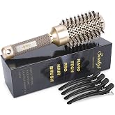Round Brush for Blow Drying, Nano Thermal Ceramic &amp; Ionic Tech Hair Brush with Boar Bristles, Professional Round Barrel Brush for Styling, Curling &amp; Straightening by Sndyi (2.9 Inch, Barrel 1.7 Inch)