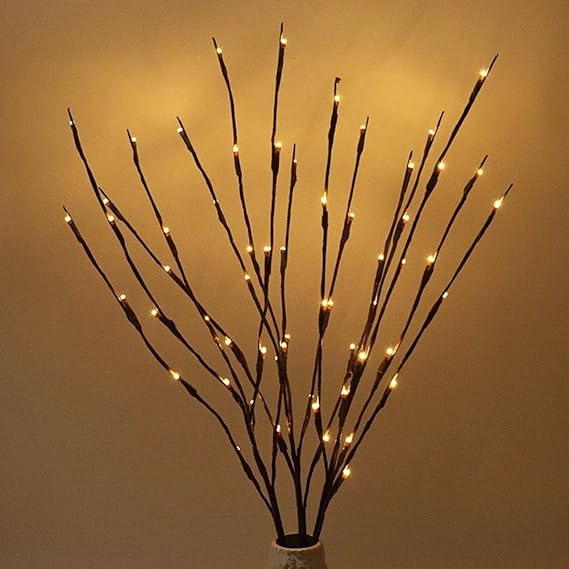60 LED Lights Artificial Tree Plants Branches Lights Willow Twig Willow